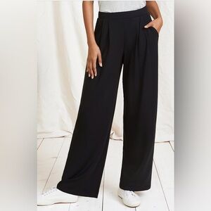 Garnet Hill Wide-Leg Knit Trousers